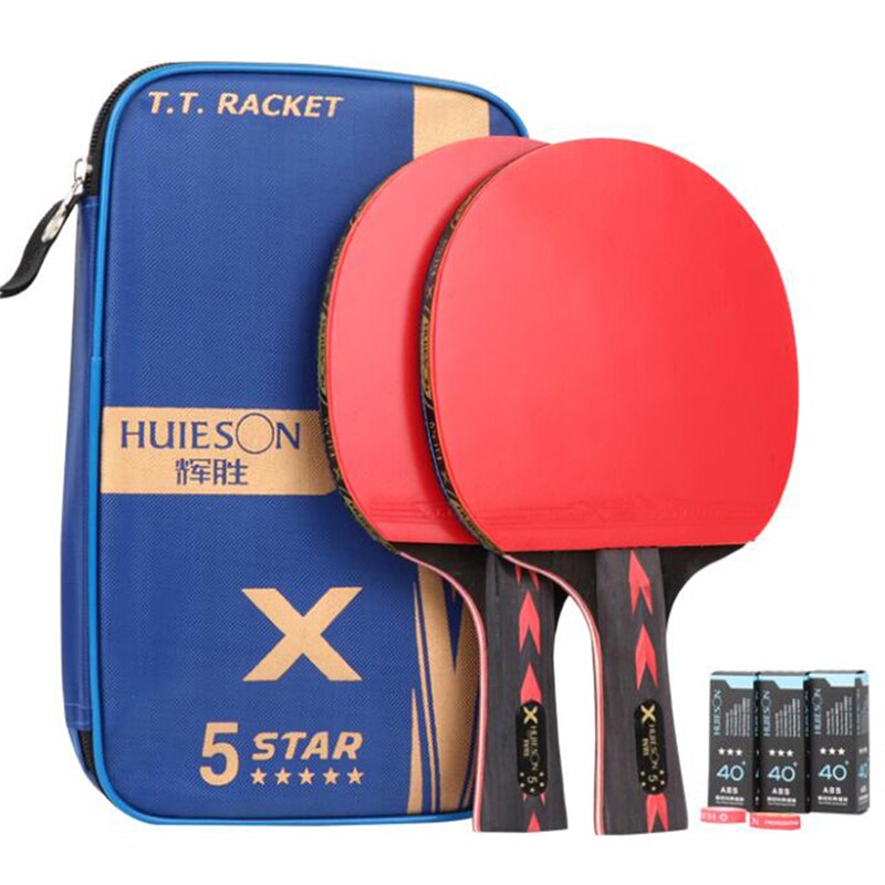 2 stk oppgradert karbon bordtennisracket sett super kraftig bordtennisracket bat for voksen klubbtrening: 25 x 15 x 0.7cm