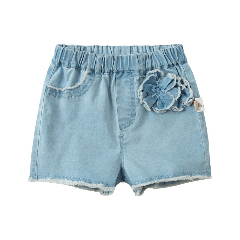 Dave&Bella Toddler Girls Summer Stylish Denim Blue Straight-leg Wide Lightweight Jeans main image 1