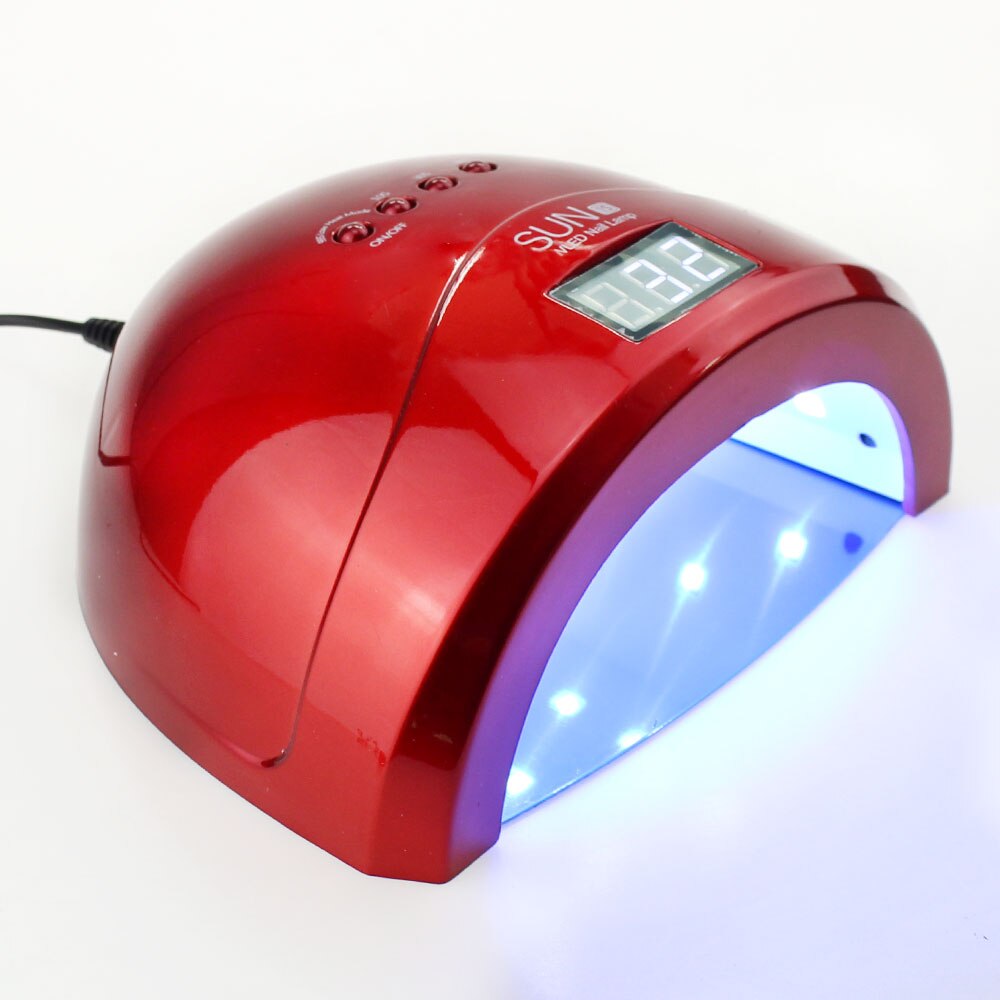 Led lampa nail sun 1s spik uv lampa sun en led lampa 30 leds 24/48w switch ultraviolett nageltork lampa vernis gel nail tool: Röd / Us plug