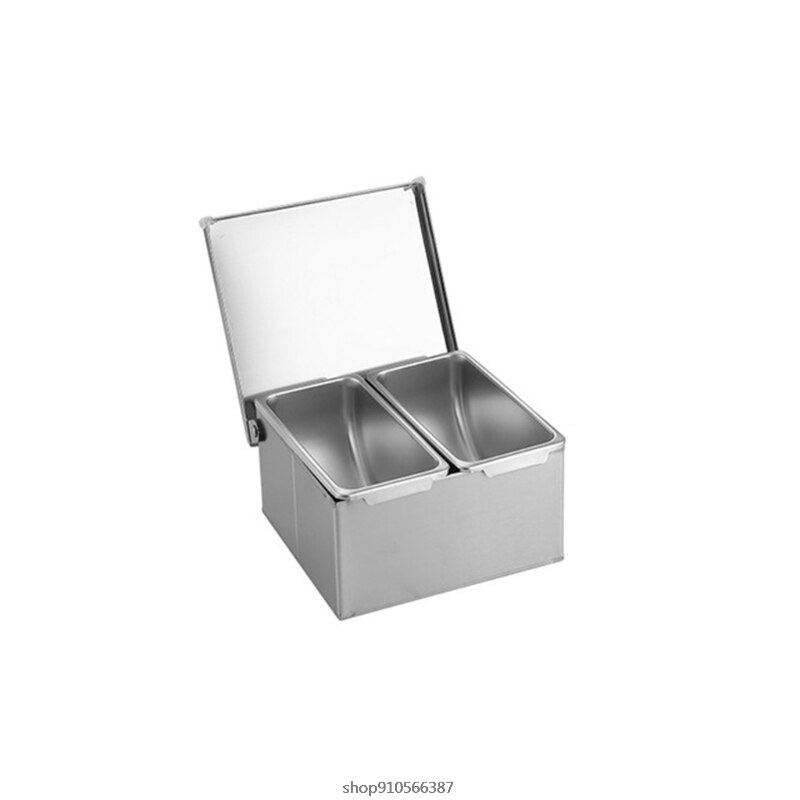 Seasoning Containers Set Stainless Steel Seasoning Box Spice Jar Spice Rack Condiment Cruet Bottle Square with Cover