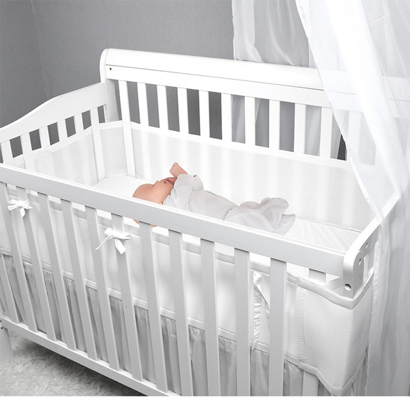 2 Stuks S Mesh Wieg Protector Baby Beddengoed Set Pasgeborenen Room Decor Baby Veilig Hek Pasgeboren Baby Bed Bumper Comfortabele