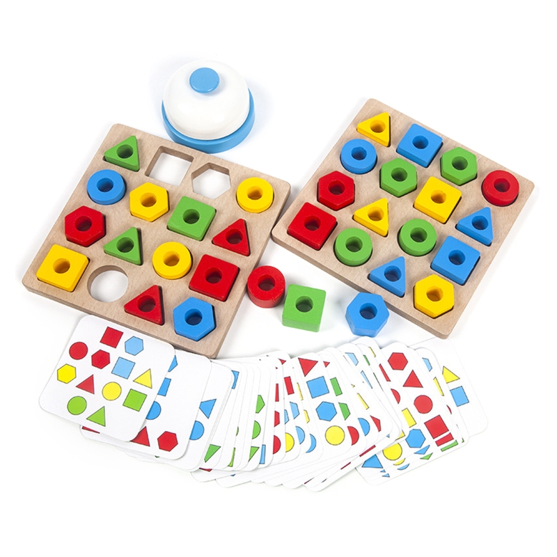 Matching Shape Multifunctional Table Games Best Matching Color Cute Wooden Block Early Education Game