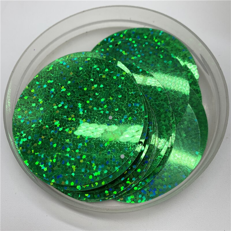50 stuks 50mm PVC Platte Ronde losse Pailletten met 1 kant gat Pailetten naaien Wedding Craft Accessoires DIY Hanger sequinTrim