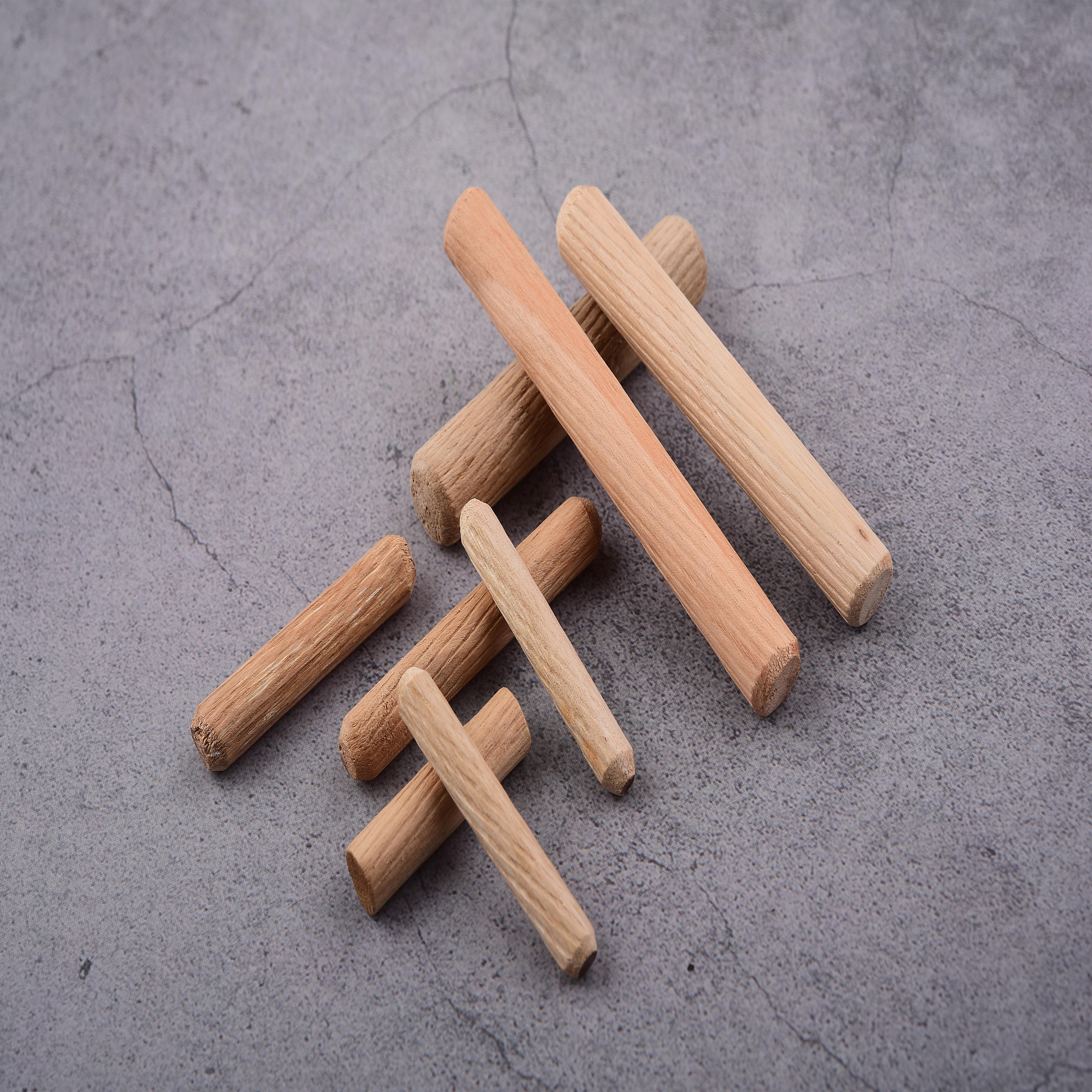 High Dutch Wooden Stick Home Connector Round Wooden Plug Twill Wooden Pin Furniture Connector M6M8M10M12 50pcs