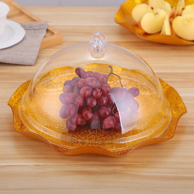 Pc Acryl Transparant Voedsel Stofkap Cirkel Plastic Groente Cover Taart Deksel Fruitschaal Cover Snack Cover Kan Gai