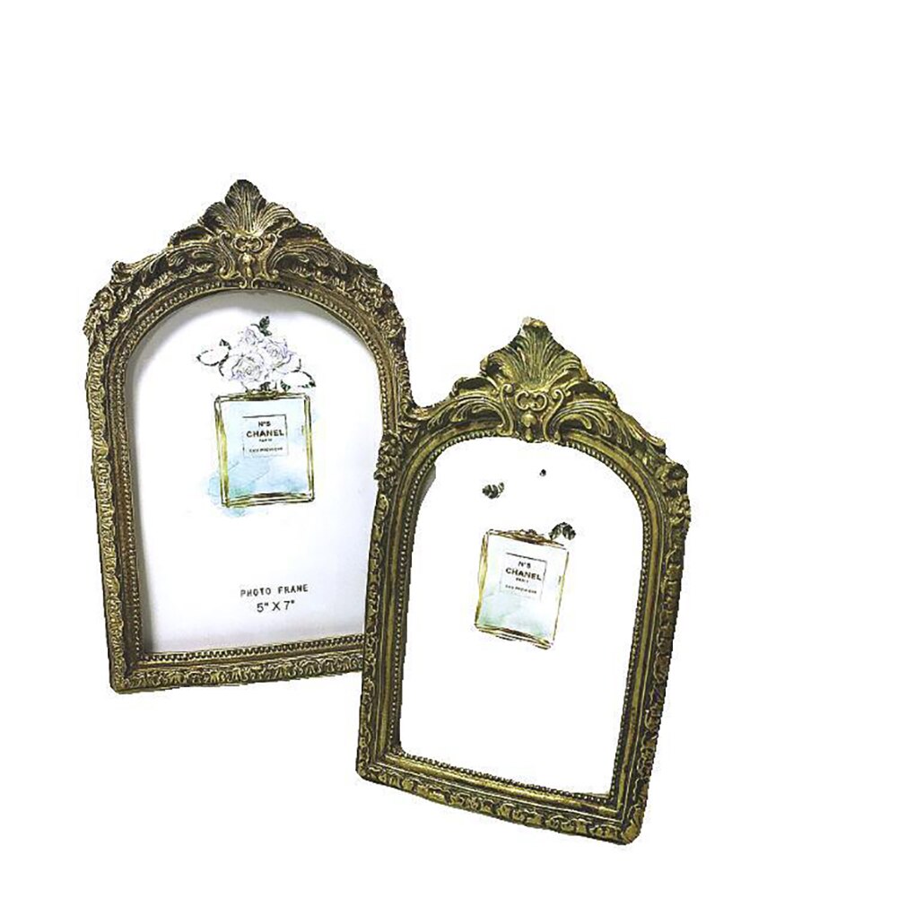 6/7inch Photo Frame European Style Picture Frame Rectangular Luxury Antique Photo Frame Home Decoration Marcos De Fotos De Pared: 23X17CM