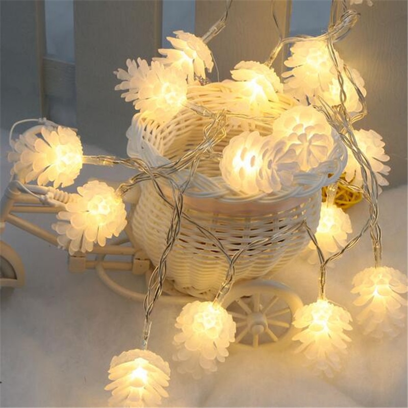 5M 28 LED Pine Cone String Lights Fairy light for Pineapple Christmas Tree pendants Valentine Day wedding party Manual DIY Decor