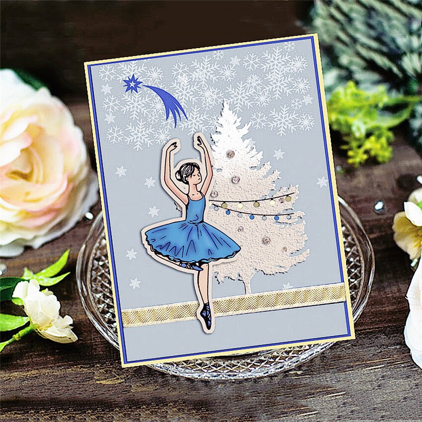 11x15.5cm arbre de noël transparent joint clair timbres silicone joint TPR rouleau timbres album à faire soi-même album/carte matrices de découpe
