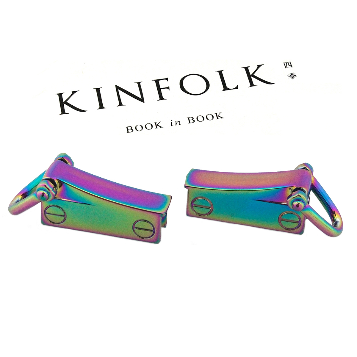 1 paio di morsetti per ganci per tasselli per ancoraggio laterale per borsa in metallo hardware per collegamento di ancoraggio per bordo laterale con anelli a D per tracolla per borsa: Multi-Colored