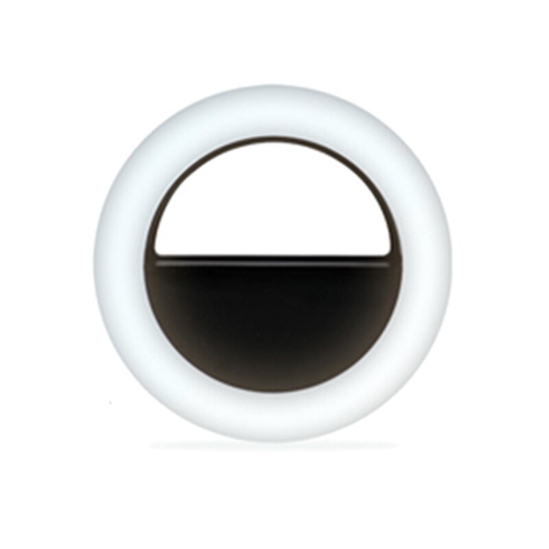Universele Selfie Lamp Mobiele Telefoon Lens Draagbare Rgb Flash Ring 36 Leds Lichtgevende Ring Clip Light Voor Iphone 8 7 6 Plus Samsung: Black