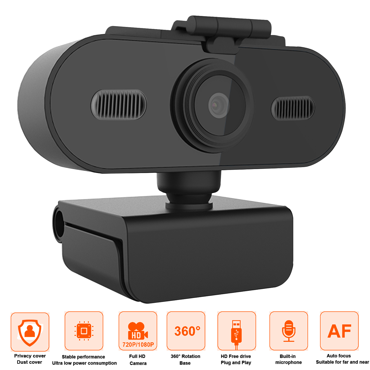 1080P Webcam 2K Full HD Web Camera per PC Computer Laptop USB Web Cam con microfono Autofocus per videochiamate in diretta