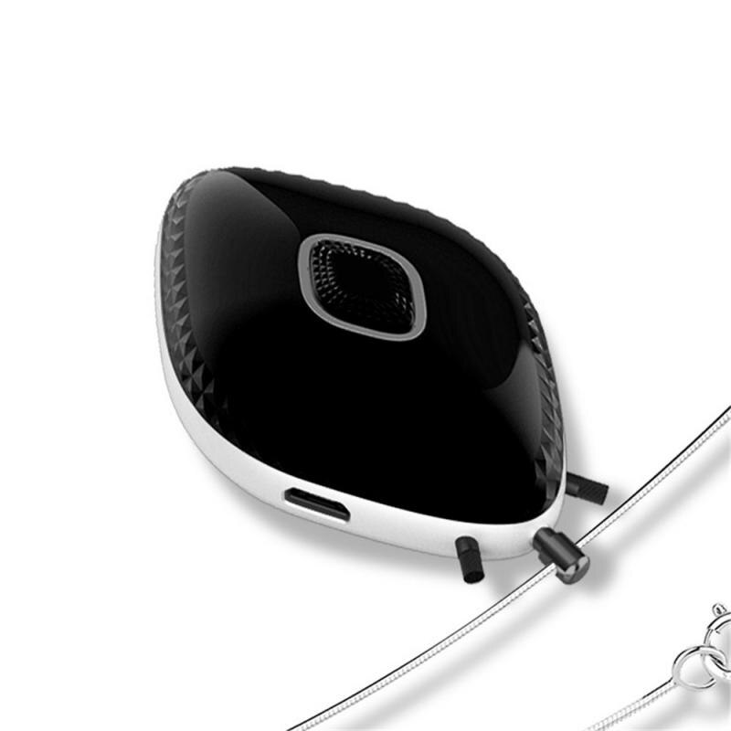 Purificador de aire portátil USB, ionizador negativo de anión, collar limpiador de aire, liberación de 10 millones de iones negativos seguro: black