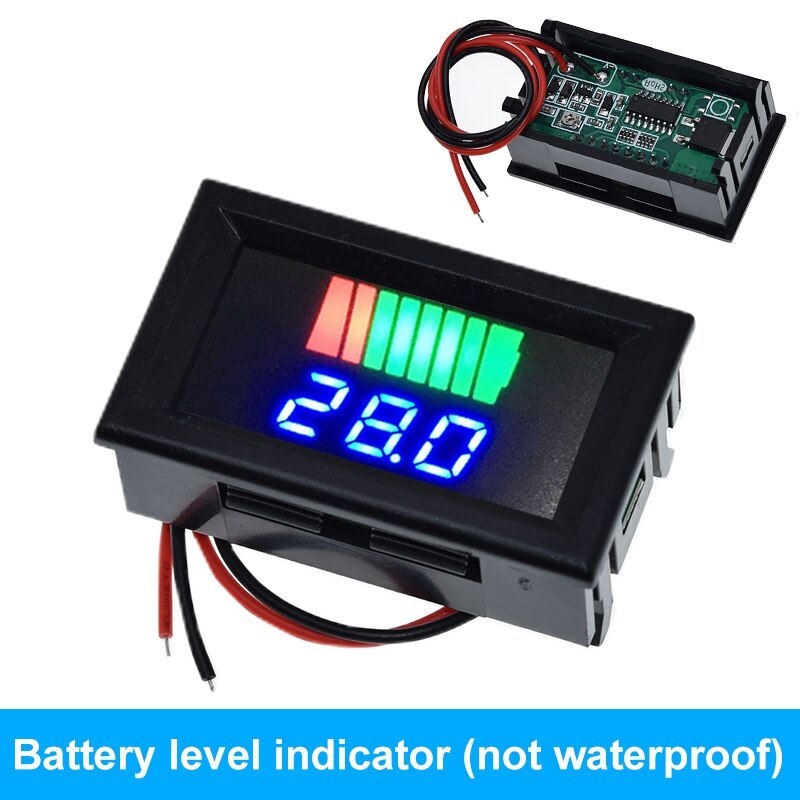 Auto Batterij Niveau Indicator 12V-60V Lithium Batterij Capaciteit Meter Tester Blauw Display Led Tester Voltmeter waterdicht: Not Waterproof