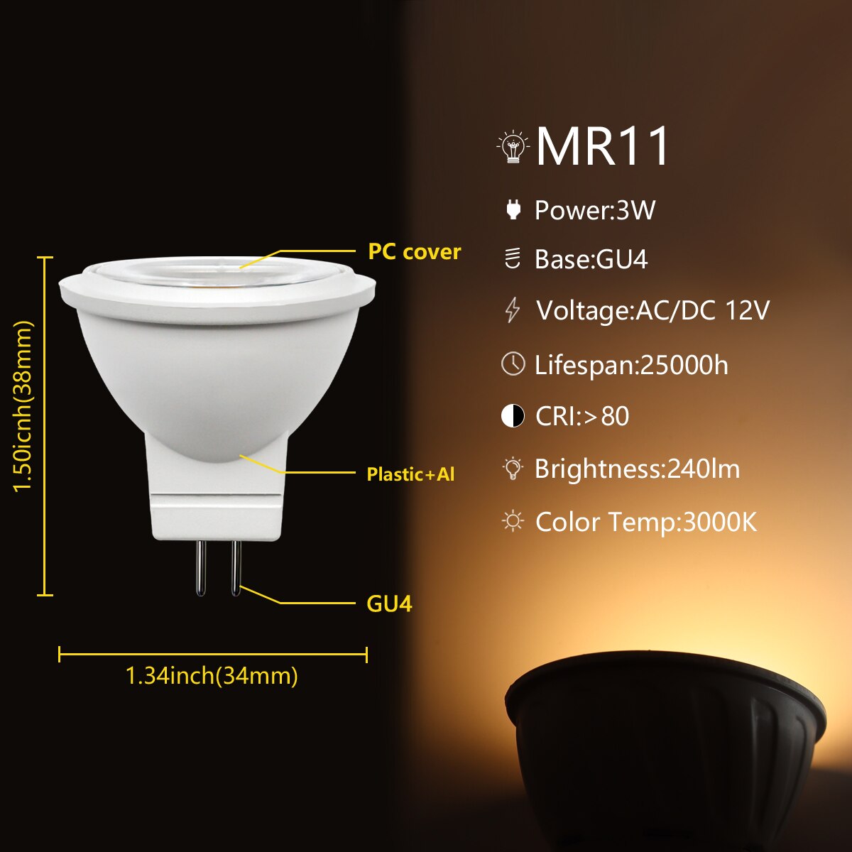 Led Lamp Mr V W Cob Spotlight Stks Partij Grandado