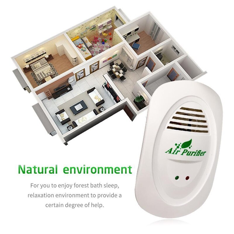 Pluggable Mini Air Purifier Small Room Wall Air Freshens Reduces Odors From Pets, Negative Ion for Office Home US Plug