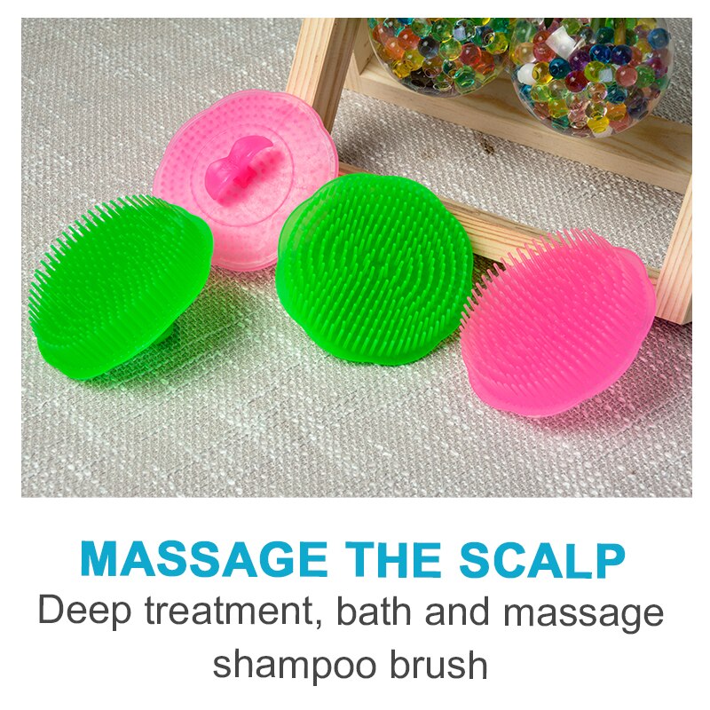 Cepillo de masaje para cabeza, champú para masaje, peines, lavado de pelo, cuero cabelludo, cabeza elástica de silicona, peine de Spa, herramienta de estilismo redondo, 1 Uds.