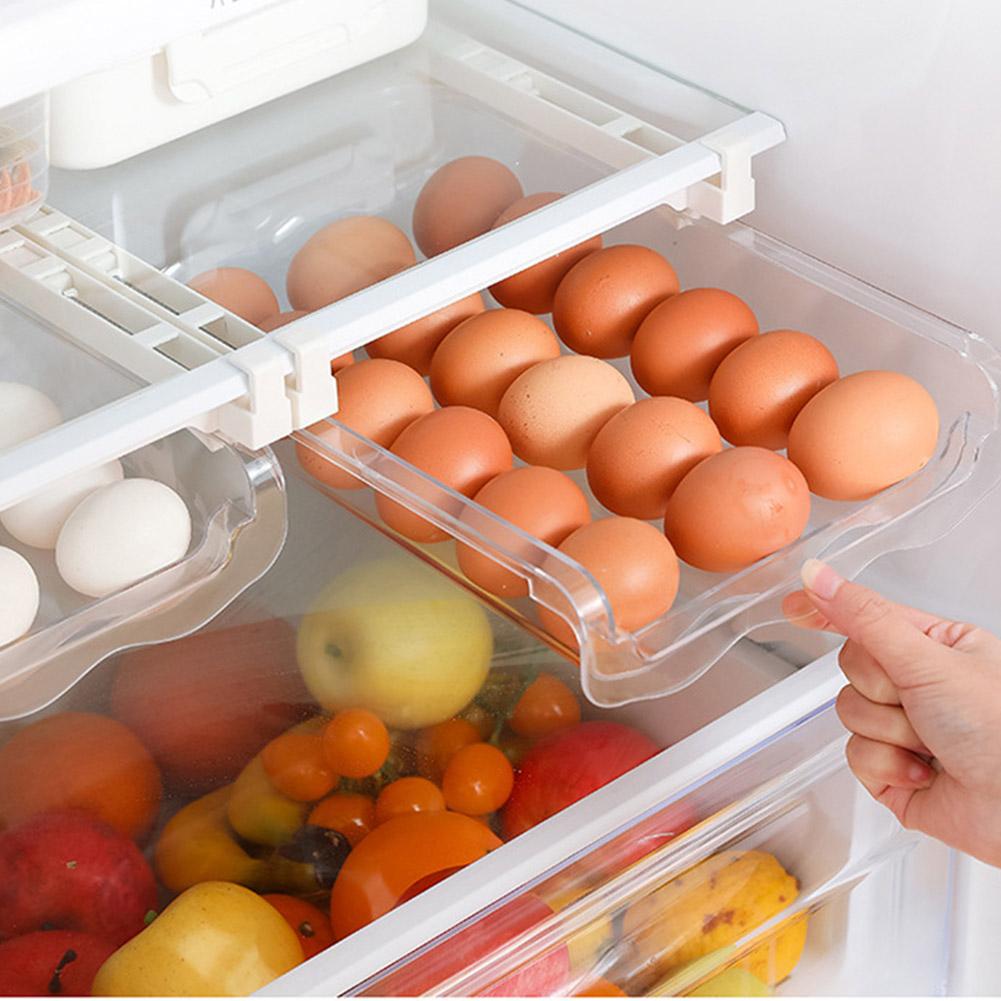 Refrigerator Egg Organizer Drawer Transparent Storage Case Innovative Fridge Wire Mesh Storage Box