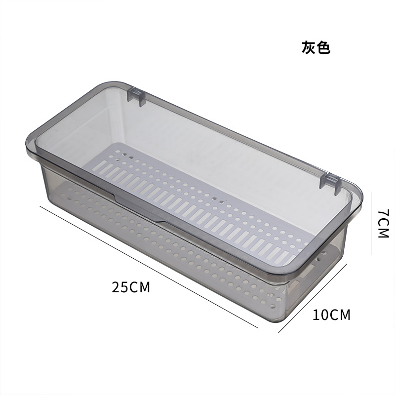 Flatware Plastic Tray Storage Drawers With Lid Kitchen Cutlery and Utensil Drawer Organizer Silverware Countertop Container: Gray