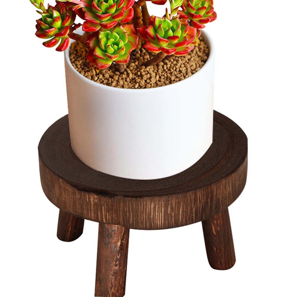 Garden Stool Wooden Holder Free Standing Home Decor Base Succulent Display Bonsai Plant Stand Indoor Outdoor Balcony Flower Pot