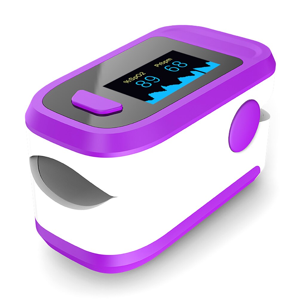 Klar lager 1pc blod ilt monitor finger puls oximeter ilt saturation monitor hurtig uden batteri: Lilla