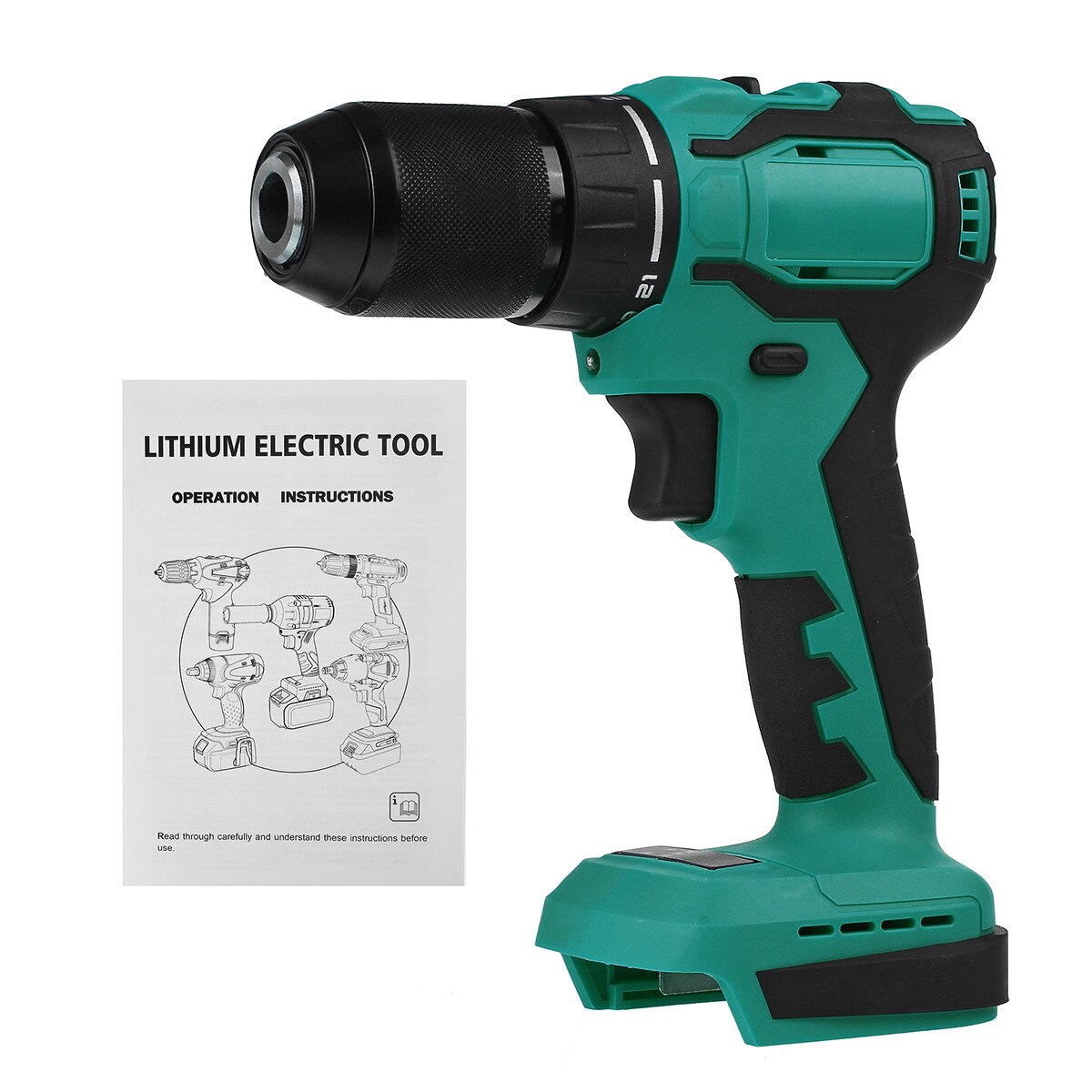 90NM 13mm Brushless Cordless Electric Drill Rechargeable Screwdriver 2 Speed Wireless Power Driver Tools for Makita Battery: 13mm Green
