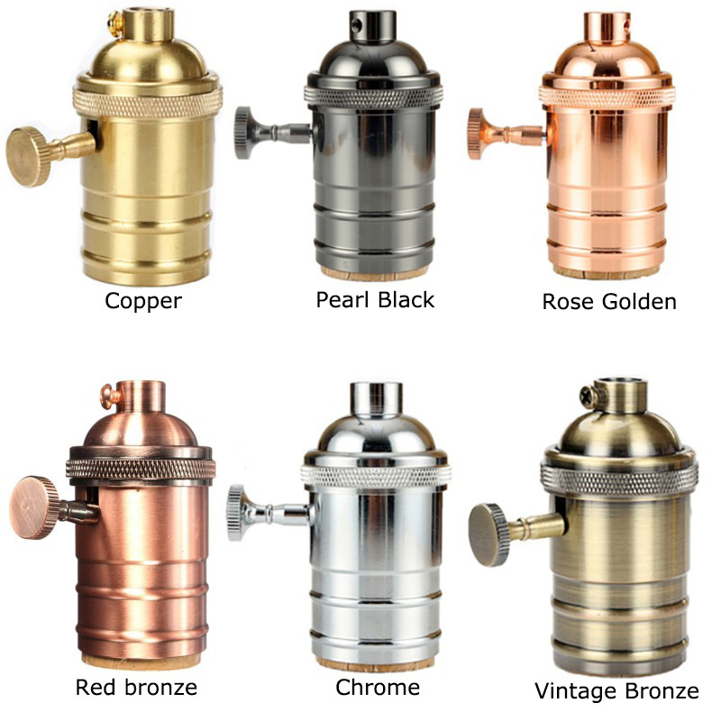 Lampenfassung Jahrgang Edison Glühbirne E26 E27 Sockel Schraube Lampensockel Aluminium Licht 110V 220V Sockel Industrie retro Anhänger Lampenfassung