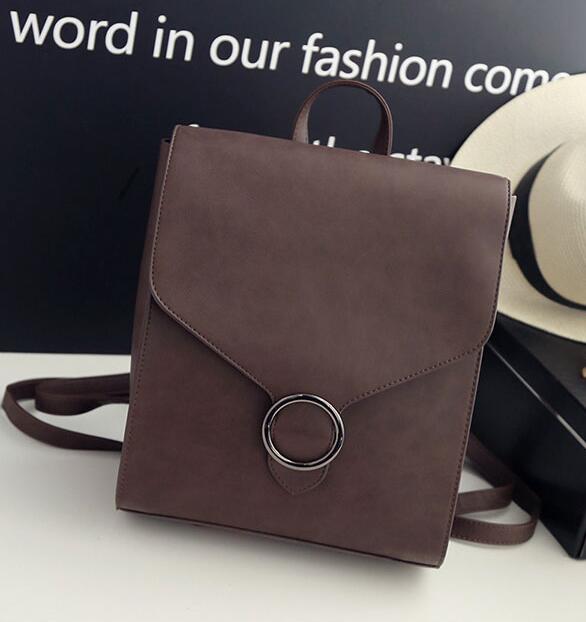 Mode Vrouwen Rugzak Pu Leer Retro Vrouwelijke Tas Schooltassen Tiener Meisje Reizen Boeken Rugzak Schoudertassen: Coffee