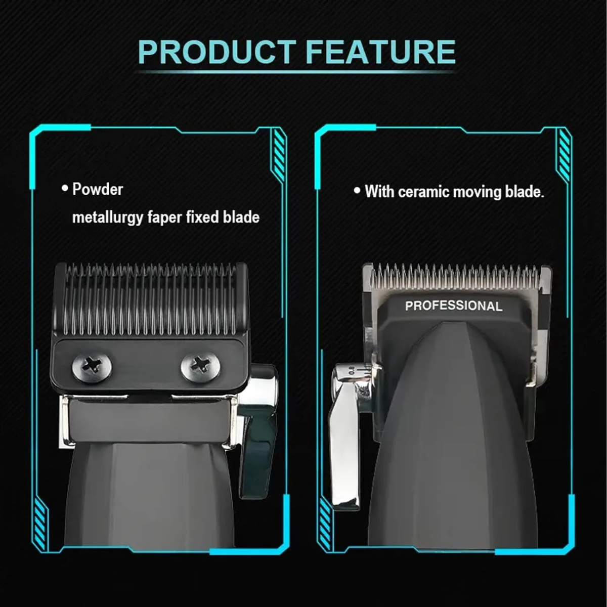 VGR Haartrimmer Professioneel Tondeuse Barbier Verstelbaar Haarknipmachine 9000 RPM Tondeuse LED-scherm Haartrimmers Mannen V-003