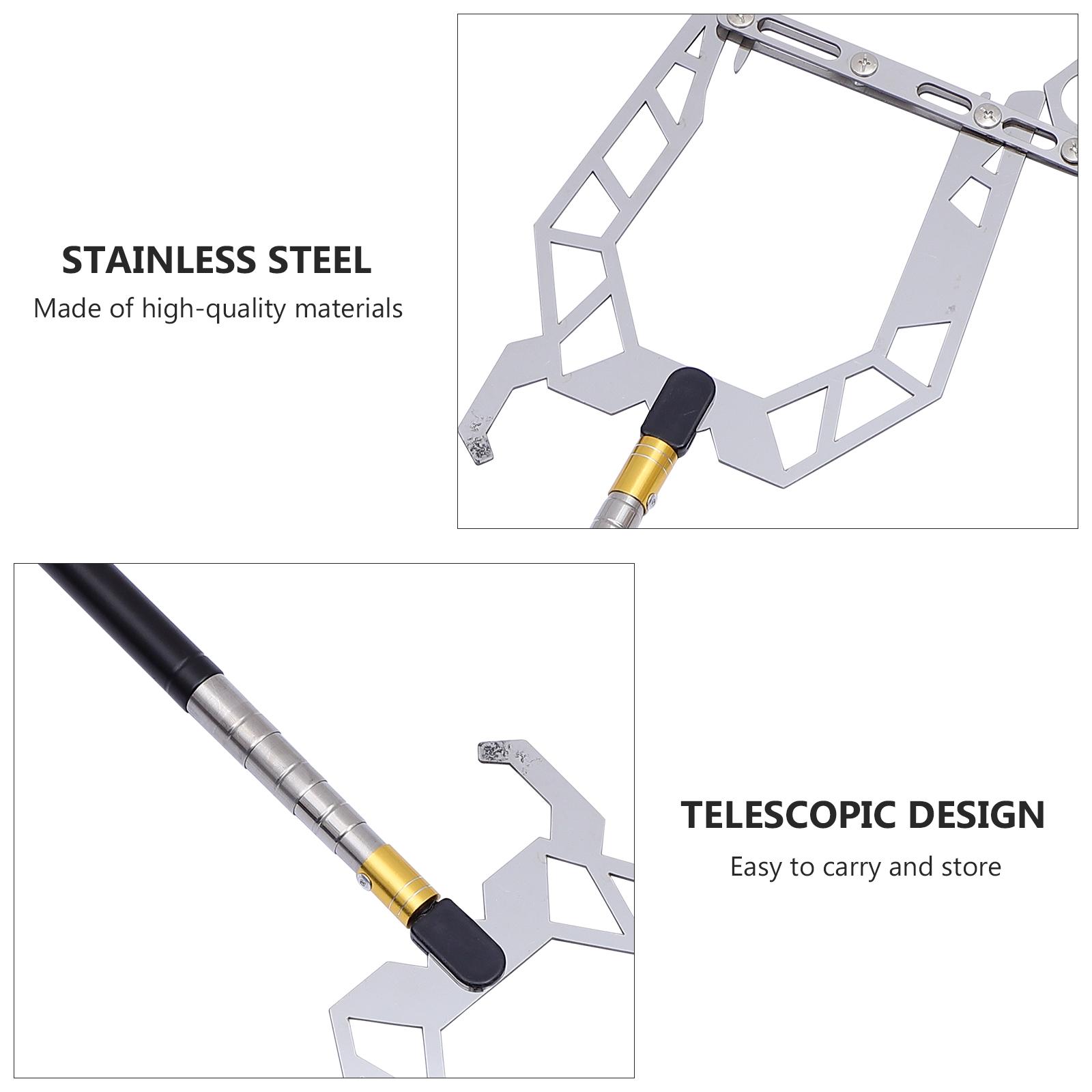 Telescopic Boat Hook 40cm to 140cm Stainless Steel Marine Grade for Tying Ropes Unlock Portable Ship Accessories