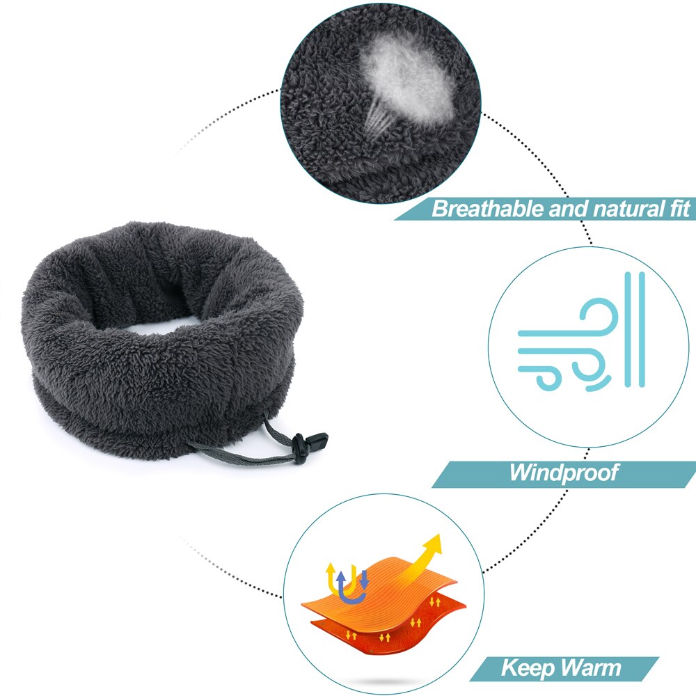 Winter Thermal Fleece Face Mask Skiing Balaclava Hiking Windproof Adjustable Cover Motorbike Motocross Skating Head Protector