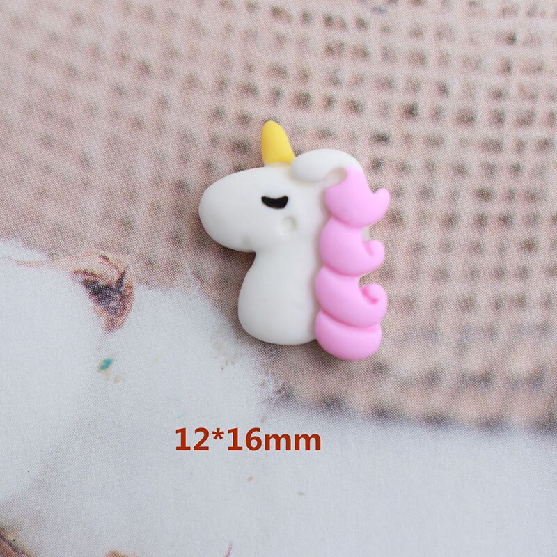 10 stk kawaii bjørn kanin små dyr øreringe perler harpiks flatback hårnåle udsmykning perle diy smykker tilbehør  w15: Ingen hul enhjørning