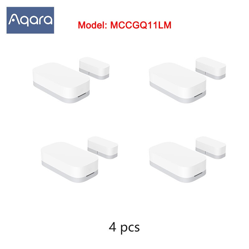 Original aqara dørsensor mijia smart home kit zigbee function mi home app kontrol alarm dør vindue sensor gateway hub: 4 stk dørsensor