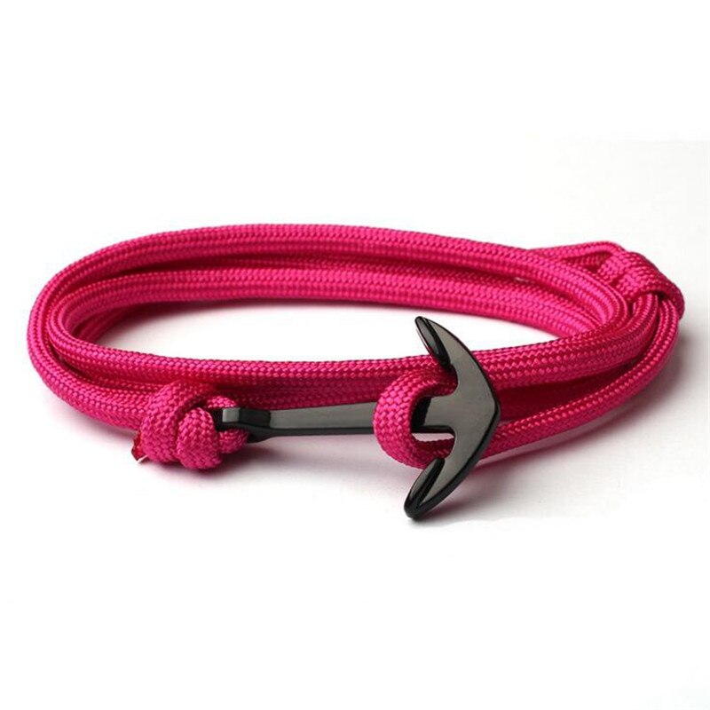 Männer Armbinde Schwarz Legierung Anker Armbinde mehrschichtig Nylon Seil Kette Paracord Armbinde Für Frauen Männer Marine Stil SL014: 12