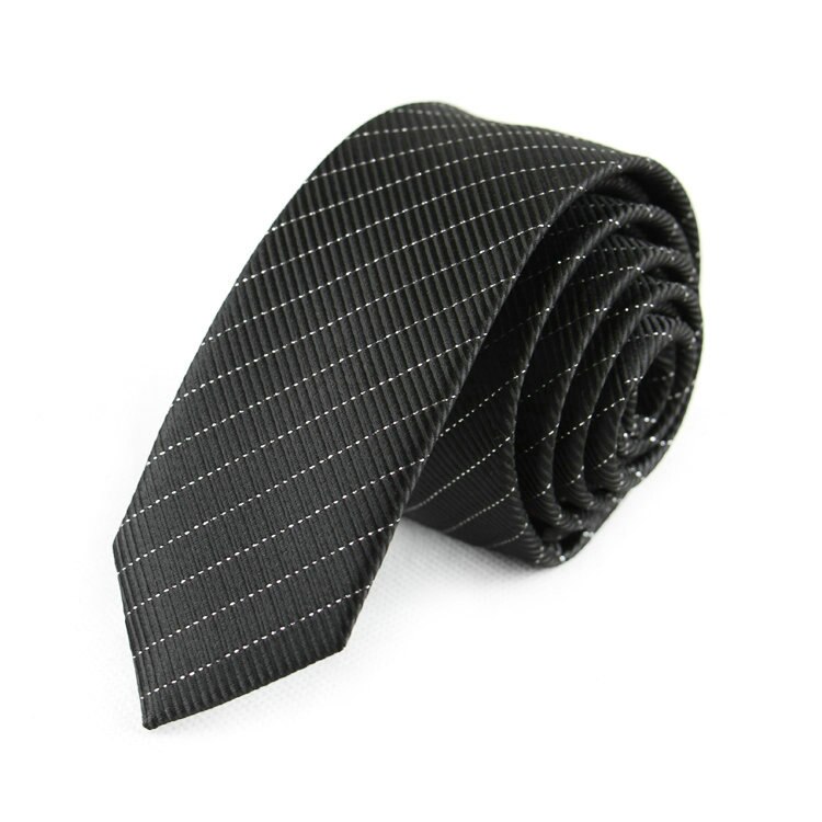 5cm herrebånd skinny stribe prikker sort smalle hals bånd silm til mænd forretning bryllupsfest gravatas: 5sb 04
