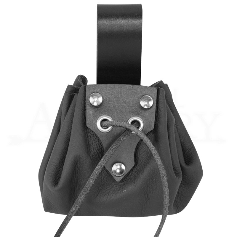 Monedero de cuero con cordón para hombre y mujer, cartera Vintage Medieval con Larp, accesorios de disfraces de pirata vikingos celtas, monedero con cinturón