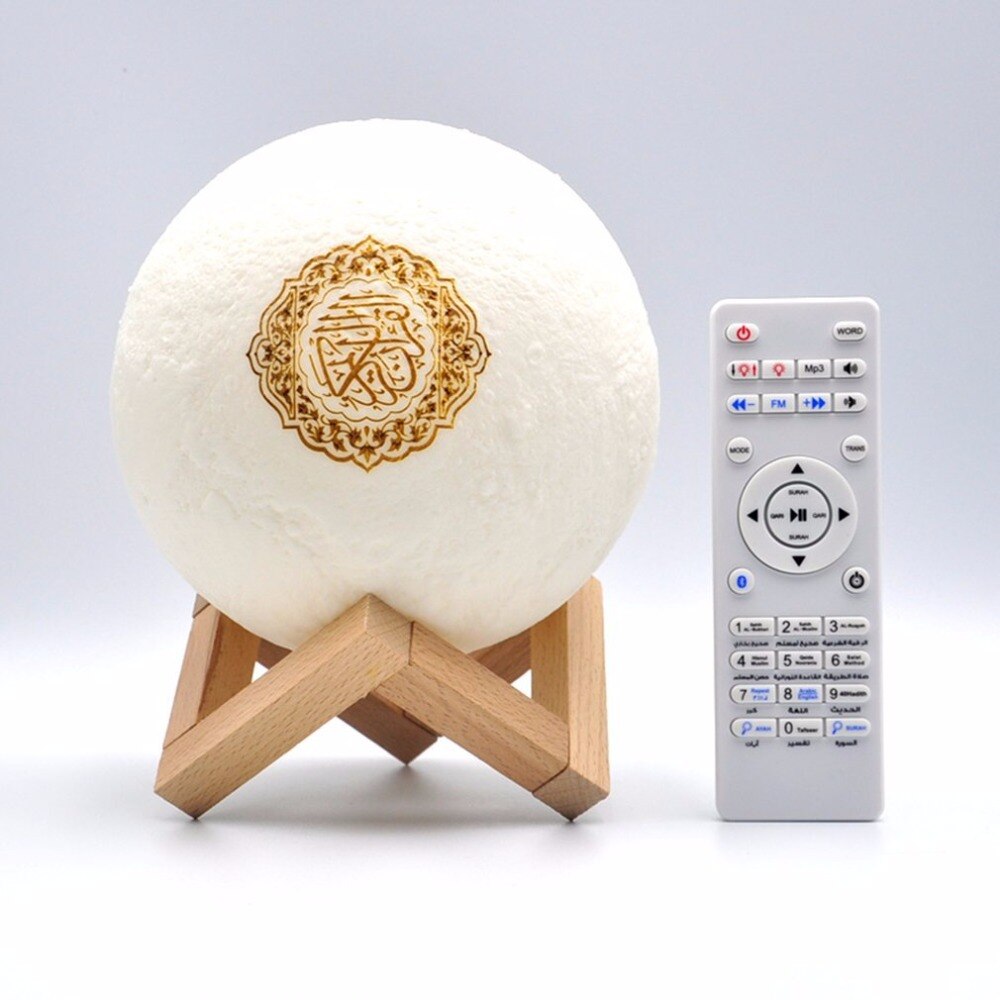 Touch Maan Lamp Koran Speaker Islam Bluetooth Speaker Draadloze Moslim 3D Maan Nachtlampje Afstandsbediening Koran Lamp Speaker