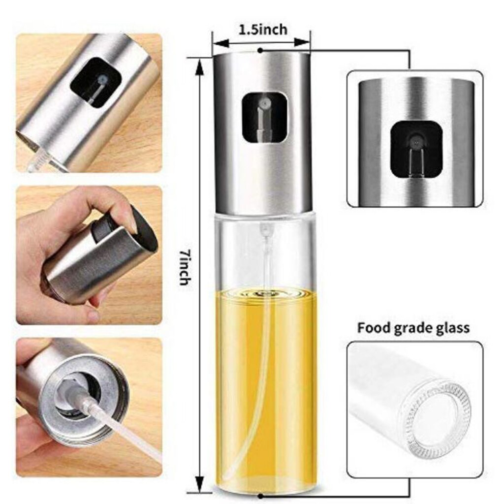 100ml olivolja sprayer glas matlagning spray flaska köksredskap för bbq stekning