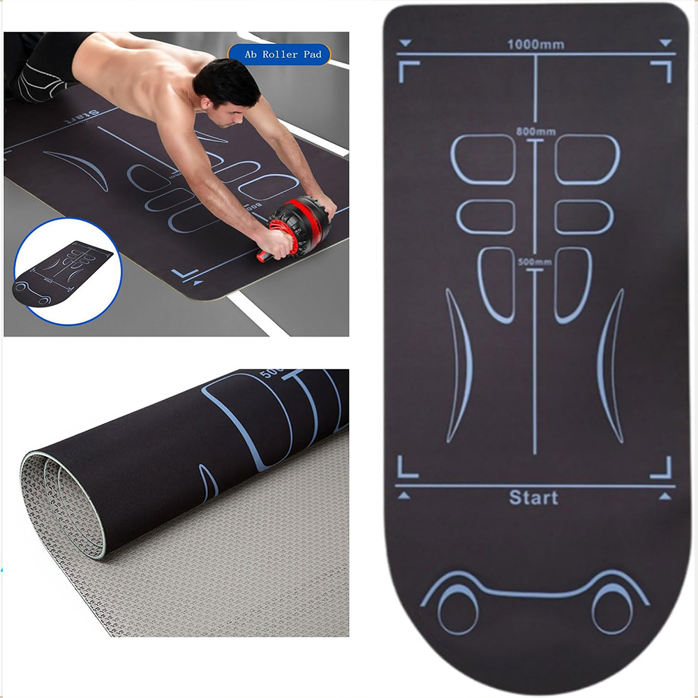 Yogamatte Herren Fitnessmatte ÜSpund zu Hause Rolle Rad Bauchtraining Professionelle rutschfeste Gymnastik-Übungsmatte
