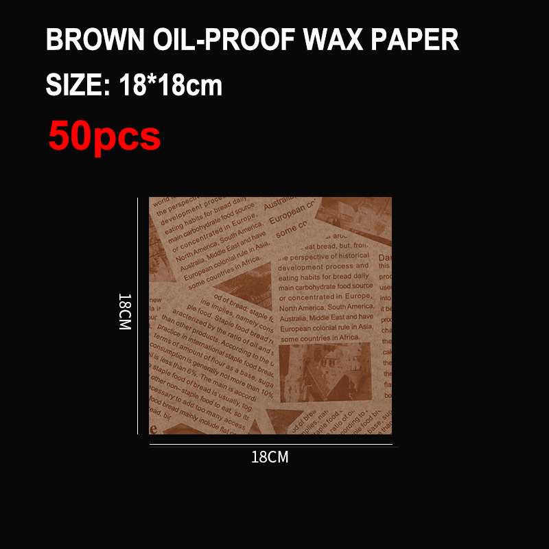 50/100Stck öl beständiges Wachspapier zum Backen von Lebensmitteln Grill Burger Pommes Brot zurück papier Öl absorbieren des Papier Küchen zubehör: Schokolade