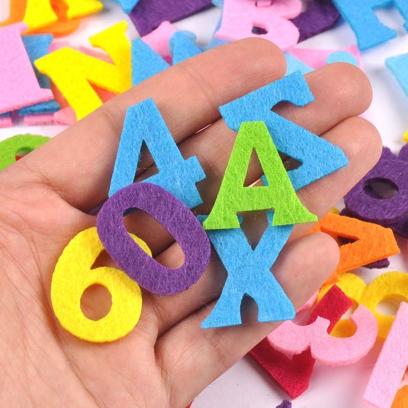 Tela no tejida de fieltro con letras/números de 26mm, tejido de poliéster para decoración de costura, accesorio de costura DIY, 50 Uds., cp2768