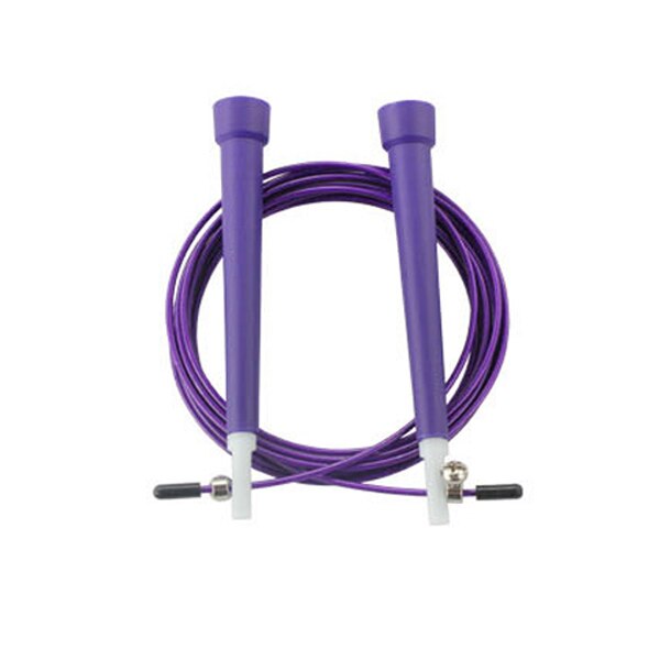 Speed sjippetov crossfit mænd og kvinder kabel stålwire fitness springleje hoppereb bodybuilding gym hoppereb: Lilla