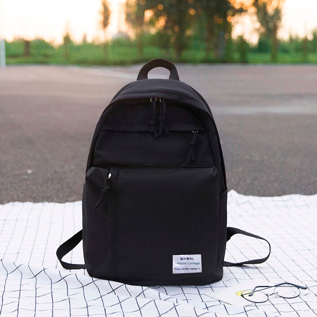 Backpack school bags Random Solid Color Waterproof Nylon Casual Backpack School Bag рюкзак