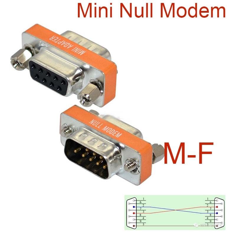 Mini Null Modem DB9 Female Male plug Adapter Gender Changer cross