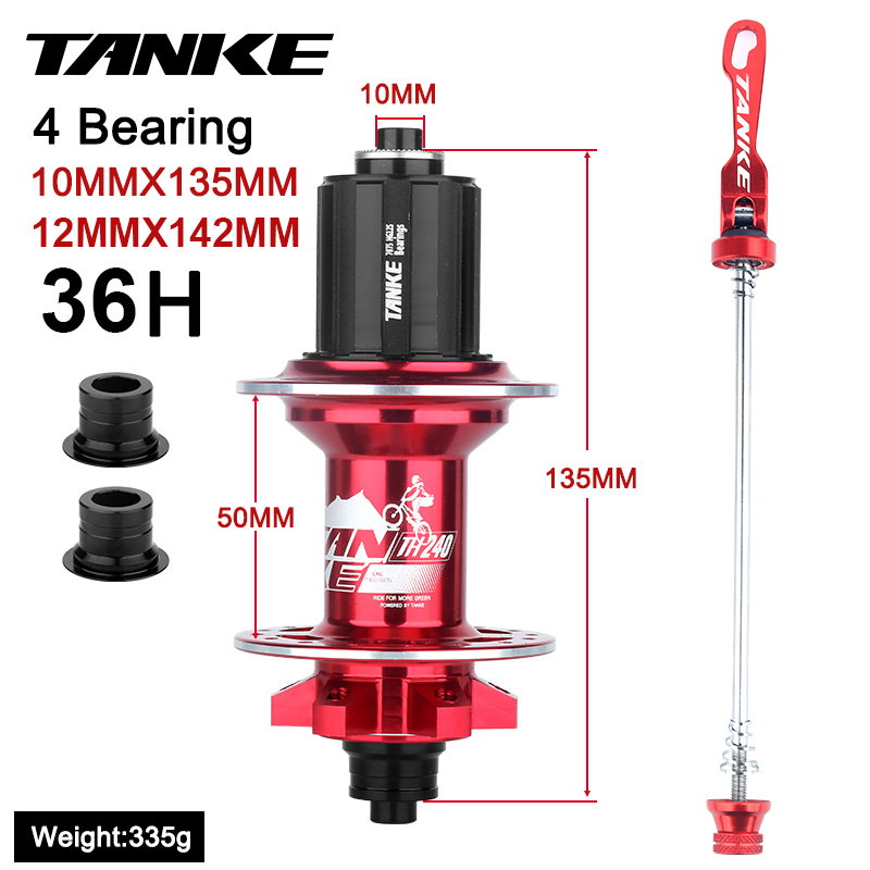 Mozzo TANKE-MTB, 36 fori 6 artigli 108 clic NBK, cuscinetto sigillato, mozzo freno a discoteca in lega di alluminio per montagna bicicletta, mozzo 7,8,9,10,11,12 velocità: Borgogna