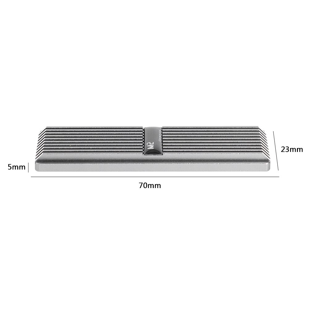 M.2 2280 Solid State Hard Disk Cooling Pad Aluminum Alloy SSD PC Computer Heatsink Heat Dissipation Radiator: Gray