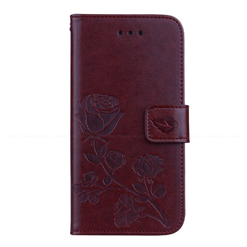 For Huawei P9 Lite Mini Case PU Leather Phone Case For Huawei P9Lite Mini Enjoy 7 SLA-L02 SLA-L22 SLA-L03 Case Flip Cover Fundas: Brown