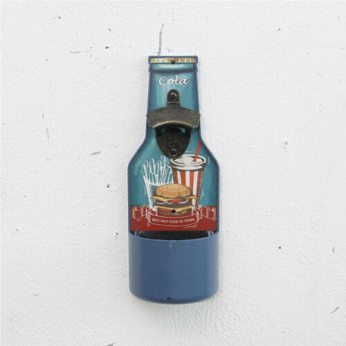 Retro Bronze OPEN HERE Wall Mounted Bottle Cap Opener Bar Kitchen Beer