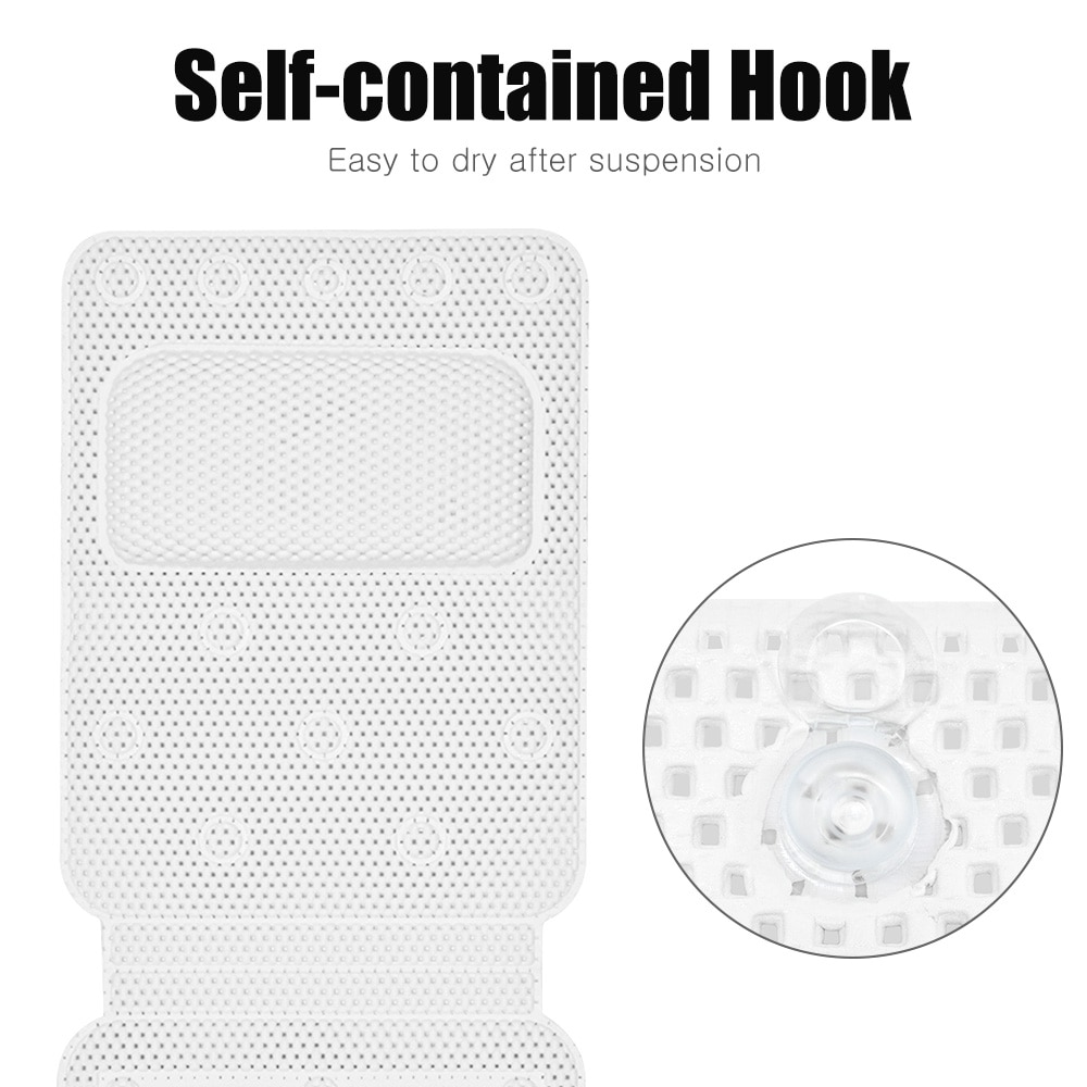 Bath Cushion With Pillow Full Body Bath Tub Pillow Non-Slip Spa Bathtub Mat Mattress Pad PVC Foam Breathable 3D Mesh Layers