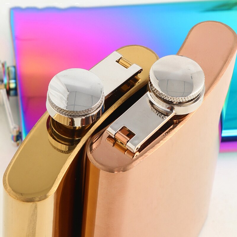 Practical Stainless Steel Flask Curved Flat Bottle Body Leak-proof Tight Screw Cap Flask Suitable For Outdoor Travel