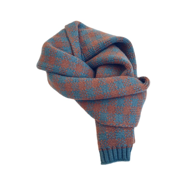 Winter Kinderen Sjaal Plaid Gebreide Kids Sjaals Halswarmer Sjaal Baby Sjaals Voor Jongens Meisjes Kinderen Accessoires 2-6Y: blue
